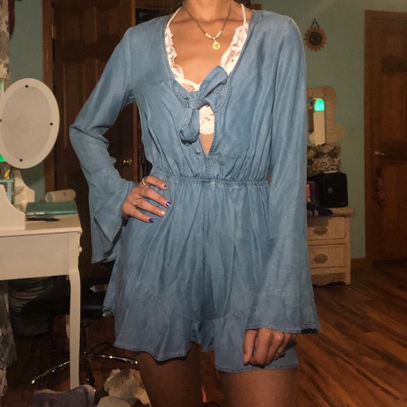 rue21 Denim Colored Romper - Picture 1 of 9